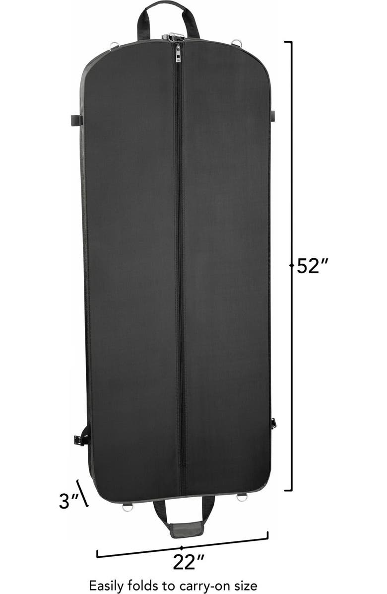 Wallybags 52" Premium Travel Garment Bag with shoulder strap and two large pockets, Alternate, color, Grey