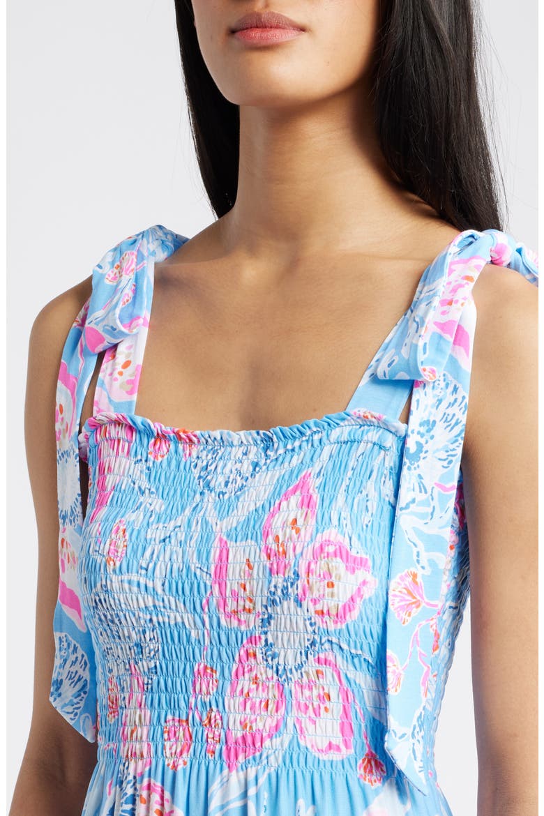 Kailua Floral Smocked Tie Shoulder Maxi Sundress, Alternate, color, MULTI BAHAMIAN RHAPSODY