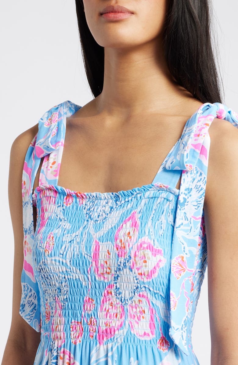 Lilly Pulitzer<sup>®</sup> Kailua Floral Smocked Tie Shoulder Maxi Sundress, Alternate, color, Multi Bahamian Rhapsody