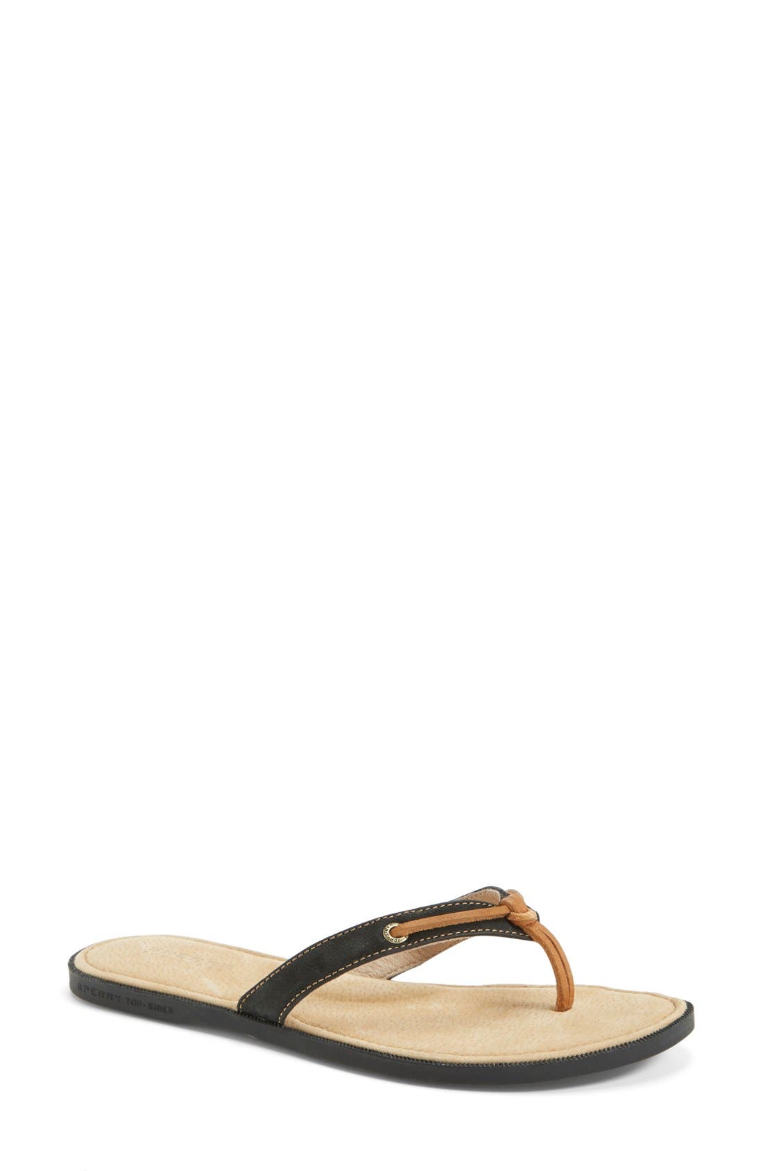 Sperry 'Calla' Sandal, Main, color, BLACK LEATHER