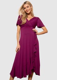 Tiffany Rose Maternity Waterfall Midi Maternity Dress