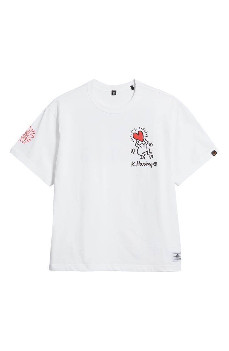 Alpha Industries x Keith Haring Heart Man Graphic T-Shirt, Main, color, White