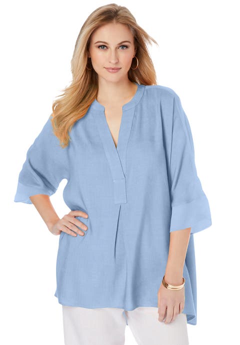 Hi-Low Linen Tunic (Plus)