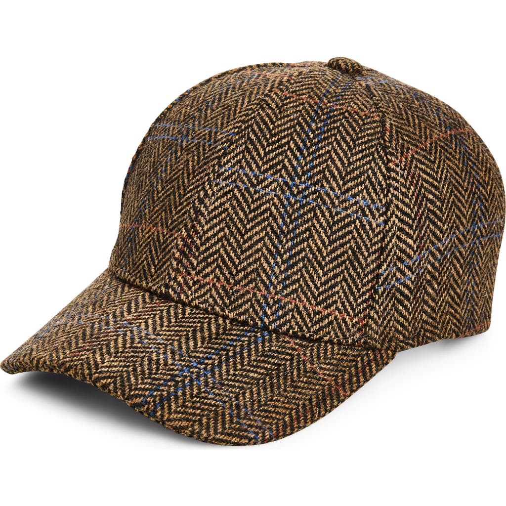 Melrose And Market Herringbone Baseball Cap In Dark Brown