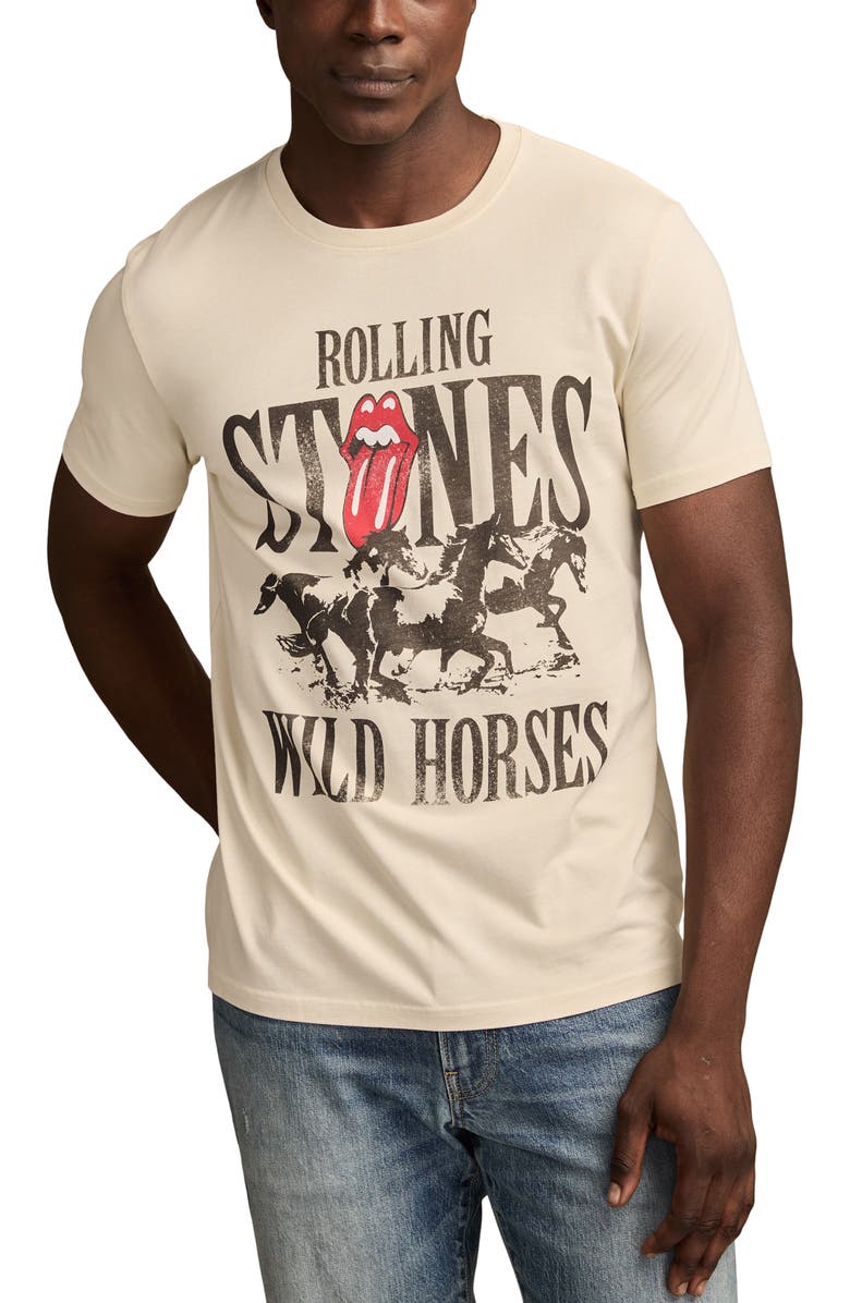 Lucky Brand Rolling Stones Wild Horses Cotton Graphic T-Shirt, Main, color, Silver Birch