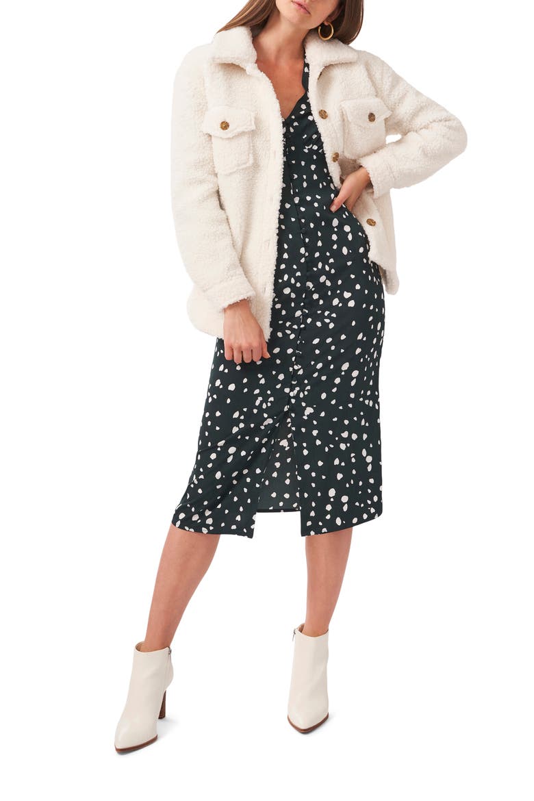 Faux Shearling Shirt Jacket, Alternate, color, VANILLA