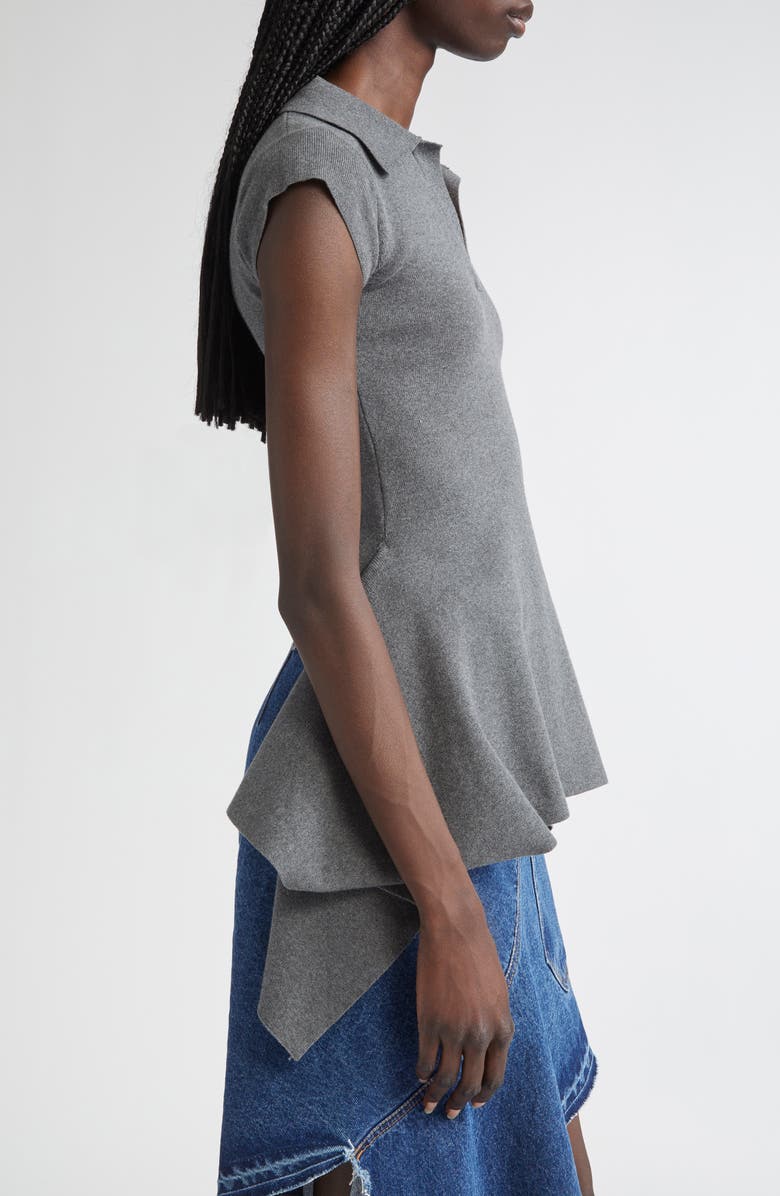 MONSE Handkerchief Hem Polo, Alternate, color, Charcoal