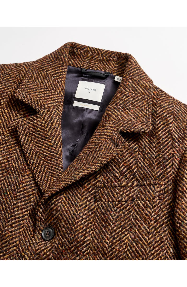 Billy Reid Astor Wool Herringbone Coat, Alternate, color, Dark Brown Herringbone