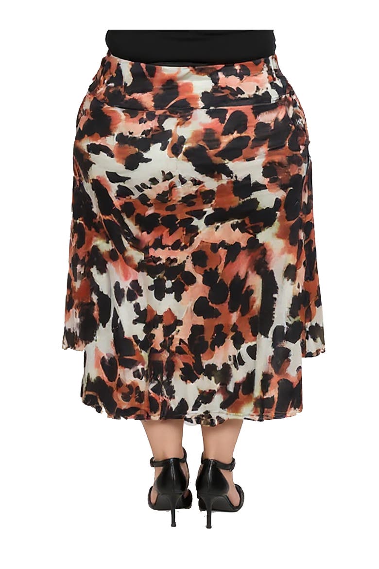 Animal Print Elastic Waist Maxi Skirt, Alternate, color, Brown Multi