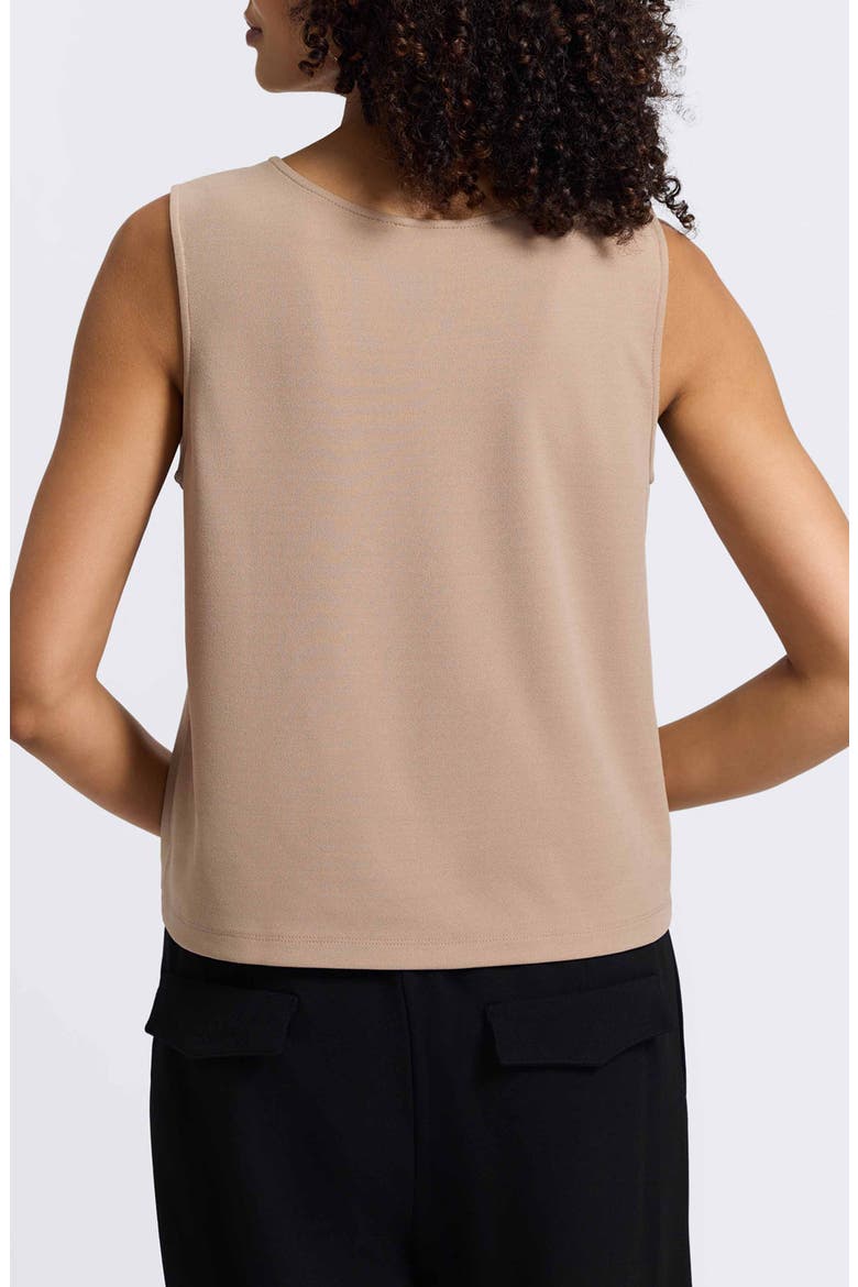 Callie Sleeveless Crepe Knit Top, Alternate, color, KHAKI