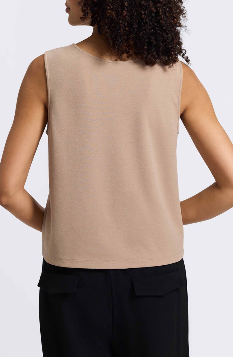 Foxcroft Callie Sleeveless Crepe Knit Top, Alternate, color, Khaki