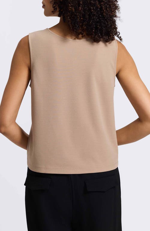 Foxcroft Callie Sleeveless Crepe Knit Top In Brown