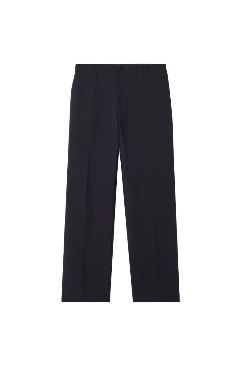 Burberry Cotton Linen Tailored Trousers, Alternate, color, Navy