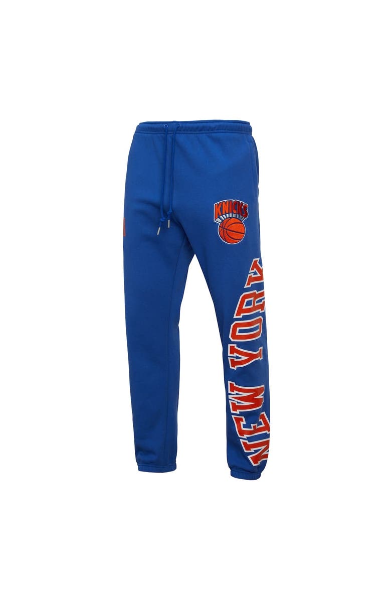 Mitchell & Ness Men's Mitchell & Ness Blue New York Knicks Hardwood Classics Team Origins Pants, Alternate, color, 