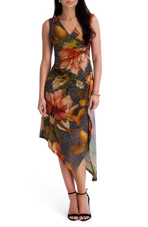 Asymmetric Hem Mesh Dress