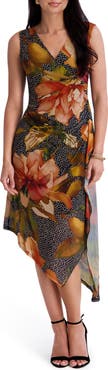Kensie Asymmetric Hem Mesh Dress