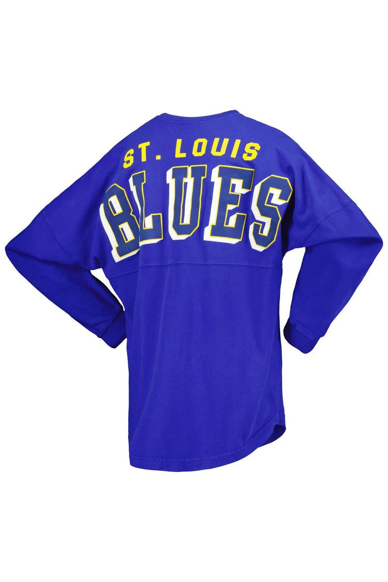 Women's Fanatics Branded Blue St. Louis Blues Spirit Lace-Up V-Neck Long Sleeve Jersey T-Shirt, Alternate, color, Blue