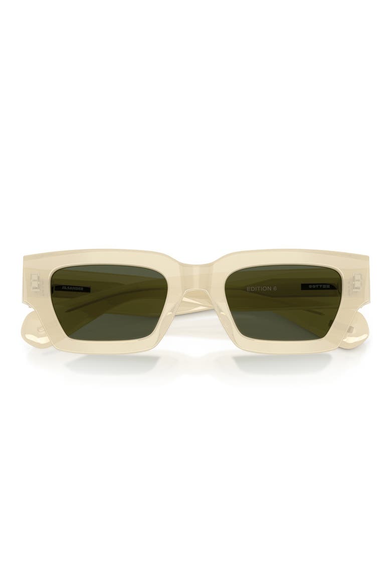 50mm Jil Sander Edition 6 Rectangular Sunglasses, Alternate, color, BUTTERSCOTCH