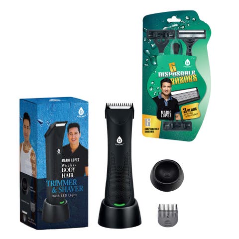 Mario Lopez Wireless Body Hair Trimmer & Shaver and Disposable Razors