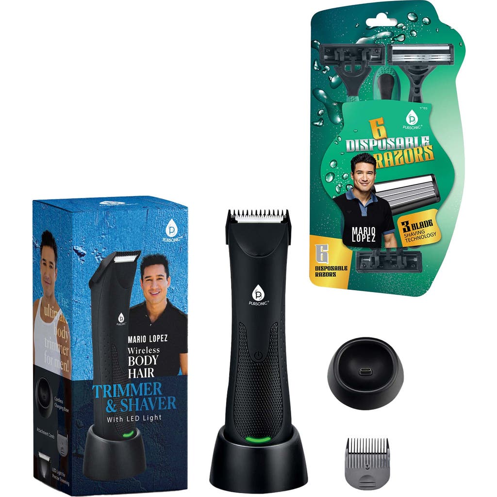 Pursonic Men's Mario Lopez Wireless Body Hair Trimmer & Shaver In Black