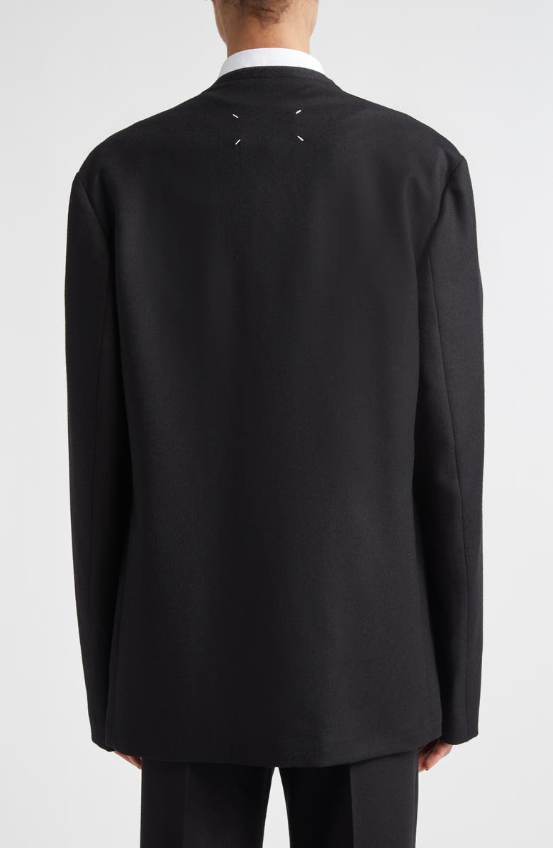 Maison Margiela Minimal Virgin Wool Blazer, Alternate, color, Black