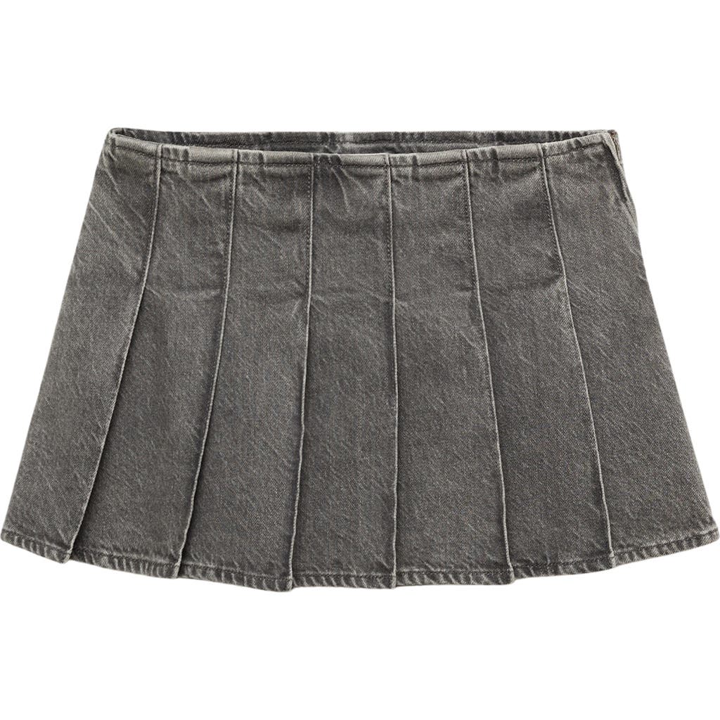 MANGO MANGO PLEATED DENIM MINISKIRT