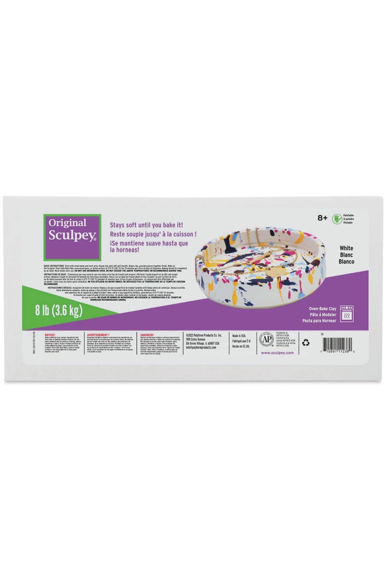 Original Sculpey Clay White 8 lb Polymer, Main, color, Multicolored