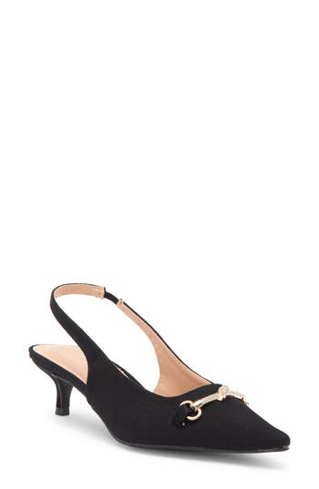 Wild Diva Lounge Aura Bit Slingback Kitten Heel Pump