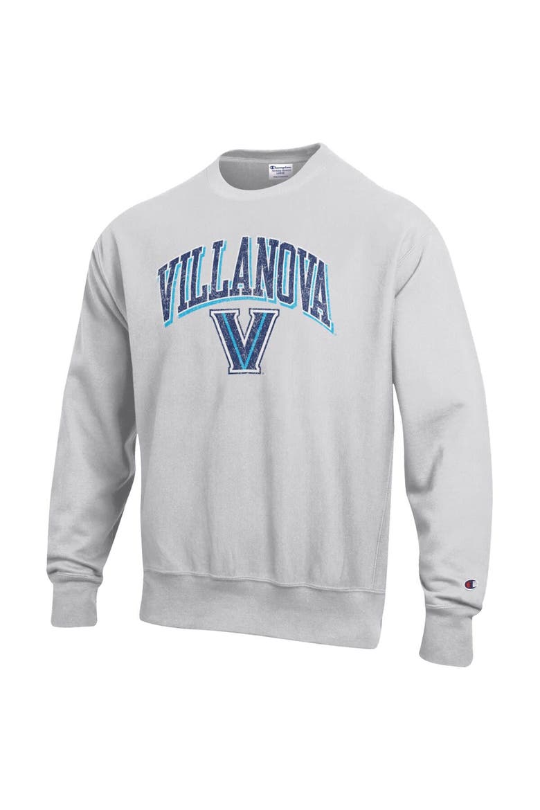 Men's Champion Gray Villanova Wildcats Arch Over Logo Reverse Weave Pullover Sweatshirt, Alternate, color, Gray