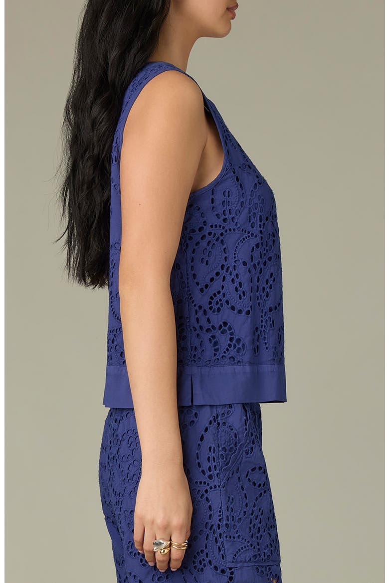 Eyelet Crop Tank, Alternate, color, BLUE MARINA