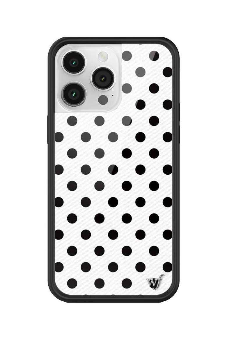 Polka Dot | White and Black iPhone Case, Alternate, color, White