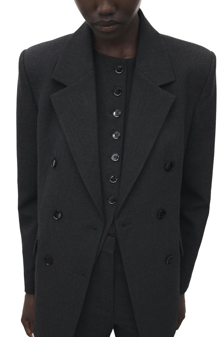 Double Breasted Suit Blazer, Main, color, GREY