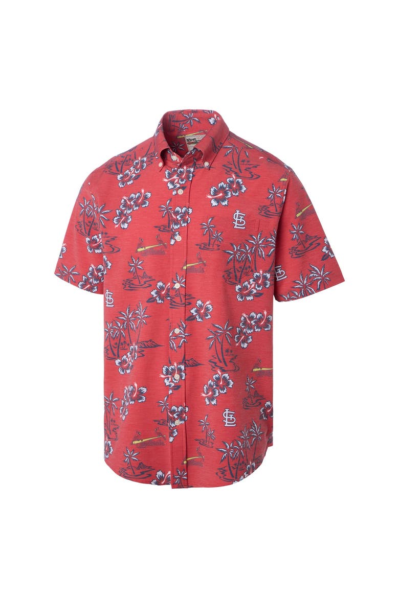 Men's Reyn Spooner Red St. Louis Cardinals Big & Tall Kekai Performance Tri-Blend Button-Down Shirt, Alternate, color, Red