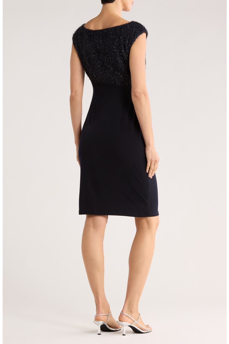Eyelash Faux Wrap Cocktail Dress, Alternate, color, MIDNIGHT