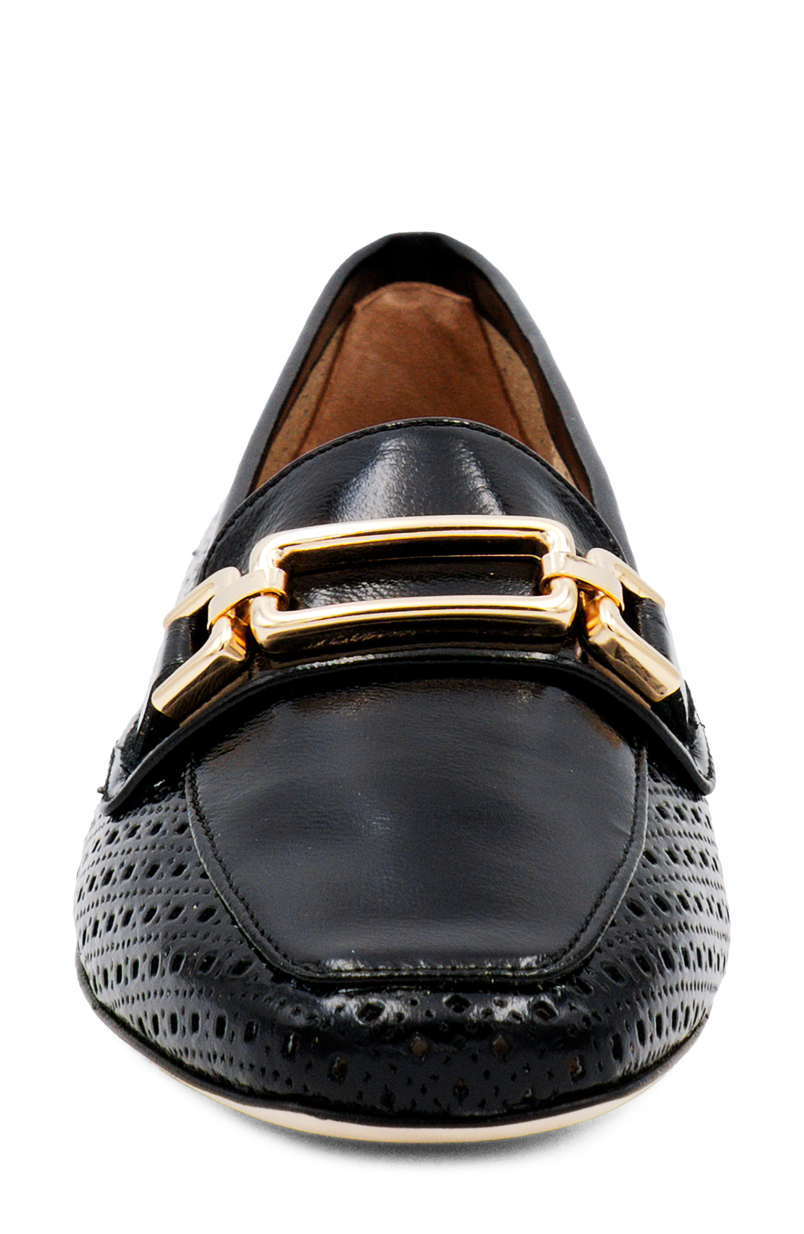Amalfi by Rangoni Gabbanella Perforated Loafer, Alternate, color, Black Soft Paint