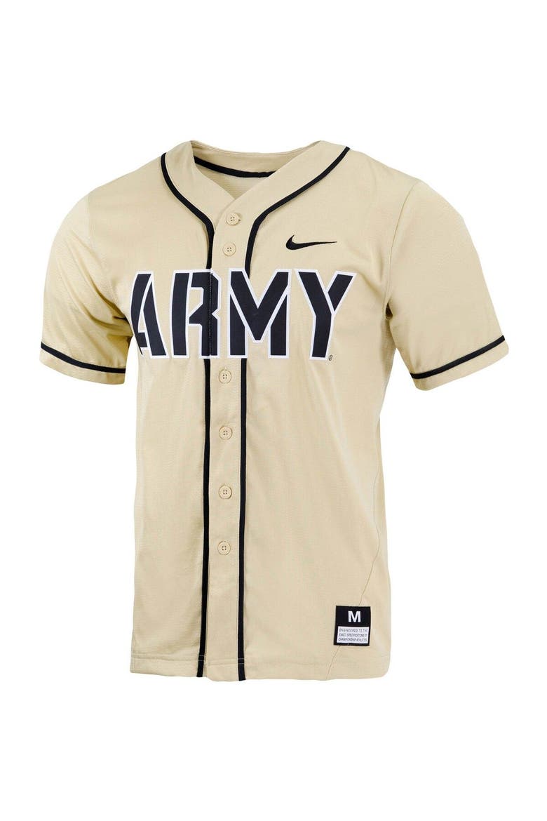 Men's Nike Gold Army Black Knights Replica Full-Button Baseball Jersey, Alternate, color, Gold