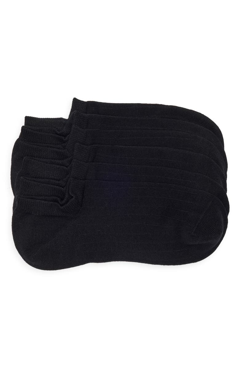Nordstrom 3-Pack Rib No-Show Socks, Main, color, Black