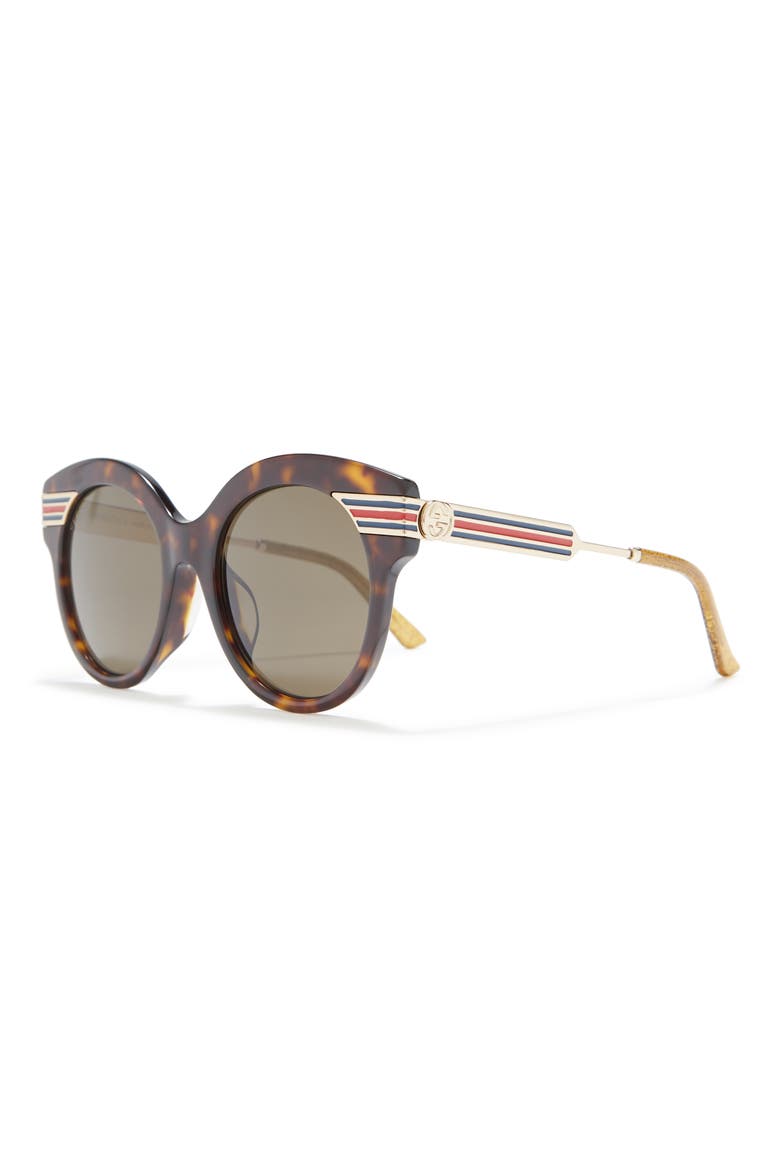 52mm Round Sunglasses, Alternate, color, HAVANA/TRN