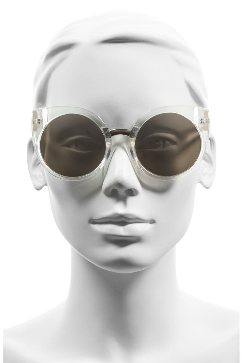 Australia 'China Doll' 55mm Translucent Cat Eye Sunglasses, Alternate, color, CLEAR/ SILVER MIRROR