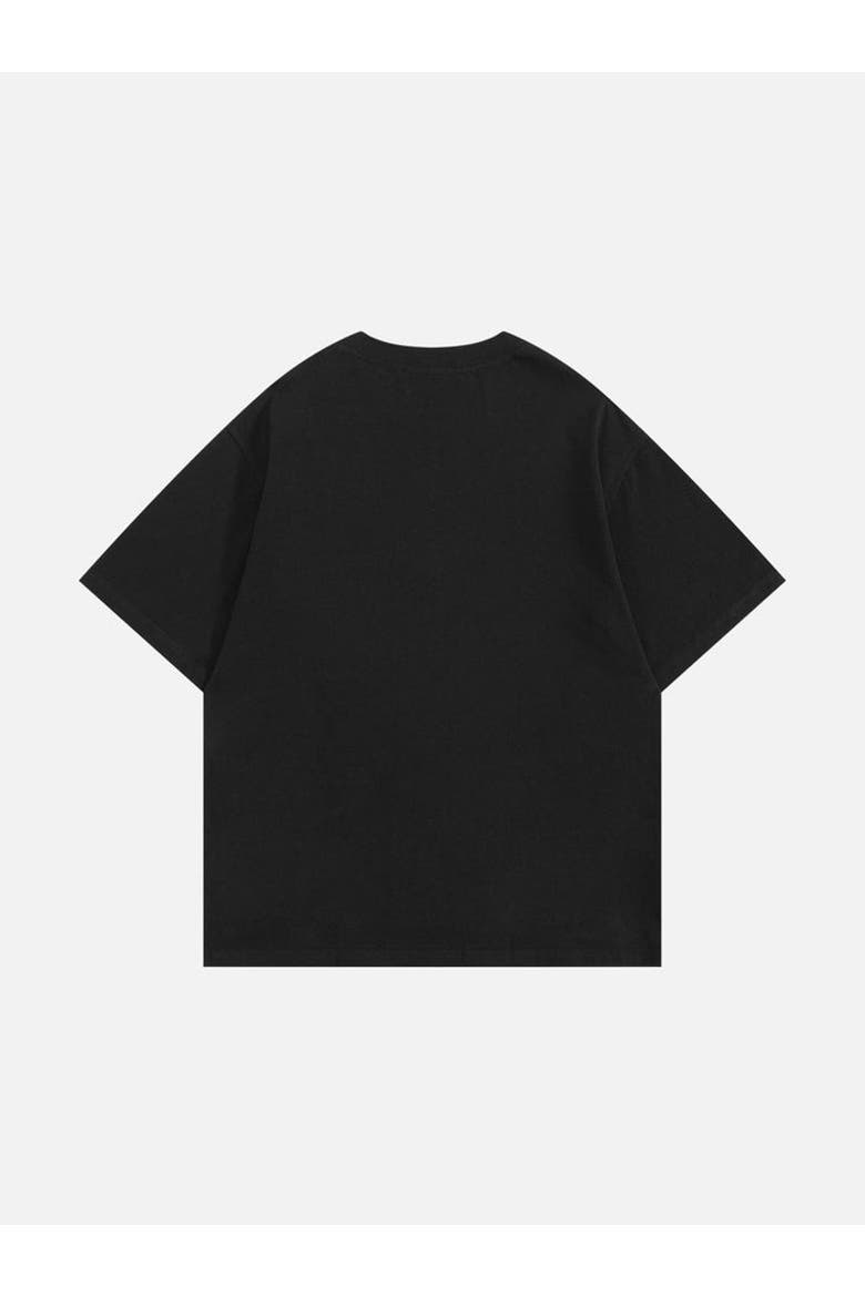 Boxy Metal Button Tee, Alternate, color, Black