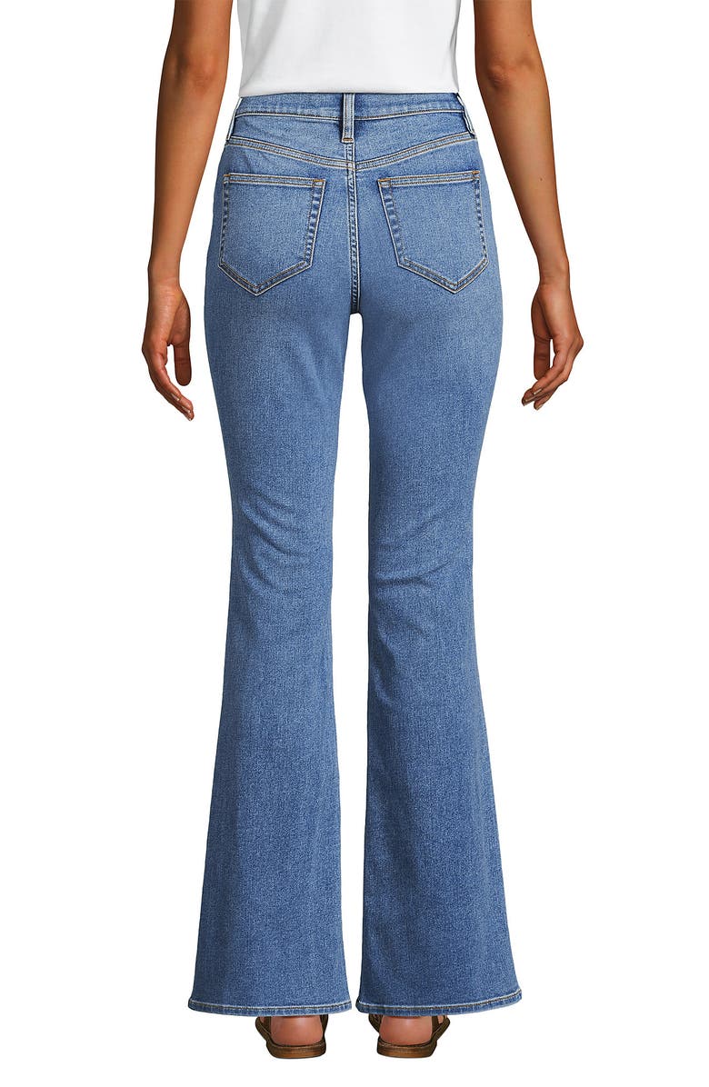 Lands' End Denim High Rise Skinny Flare Jeans, Alternate, color, Beau Blue