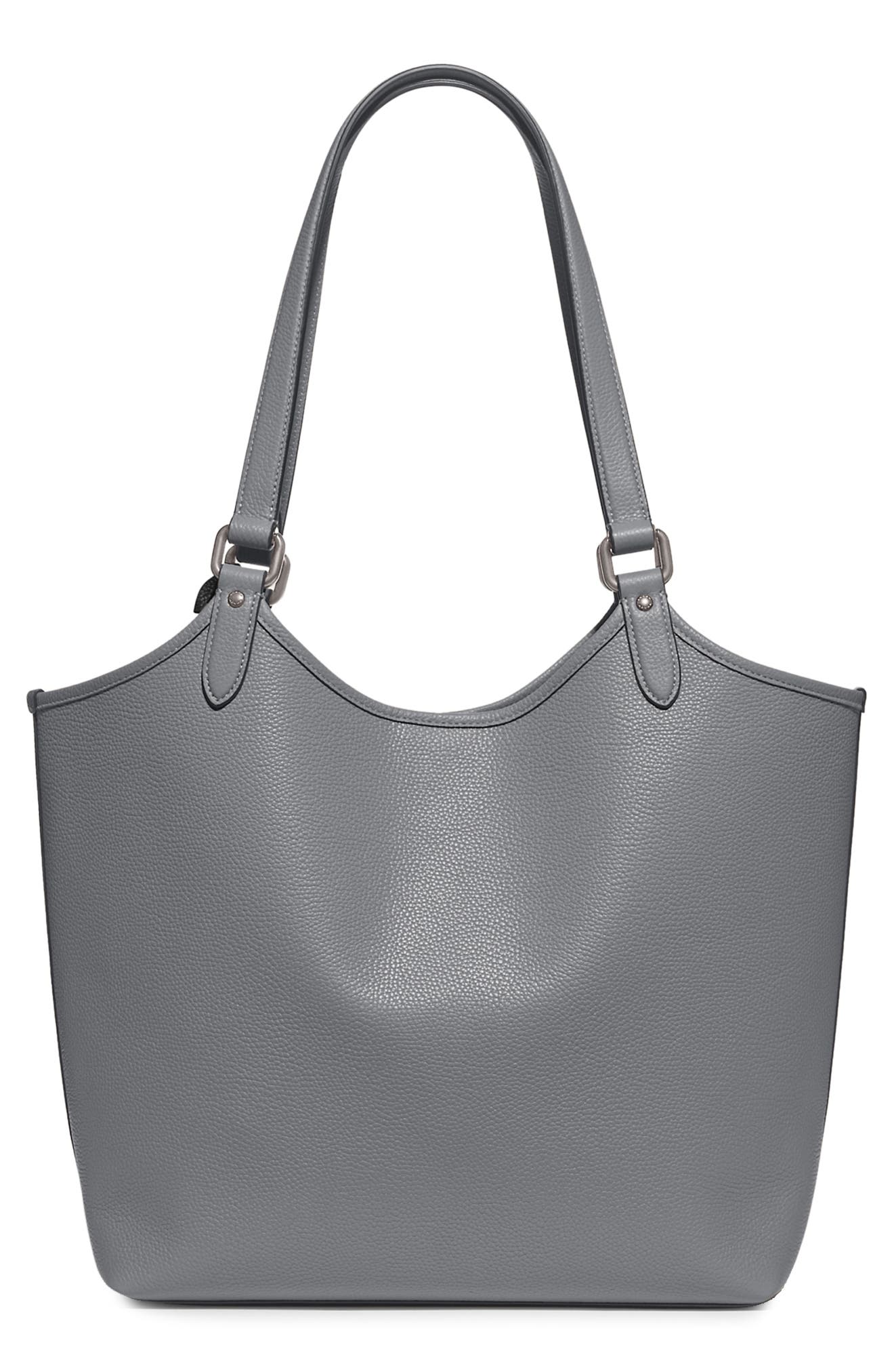 Polished Pebble Leather Day Tote, Alternate, color, LH/ GREY BLUE