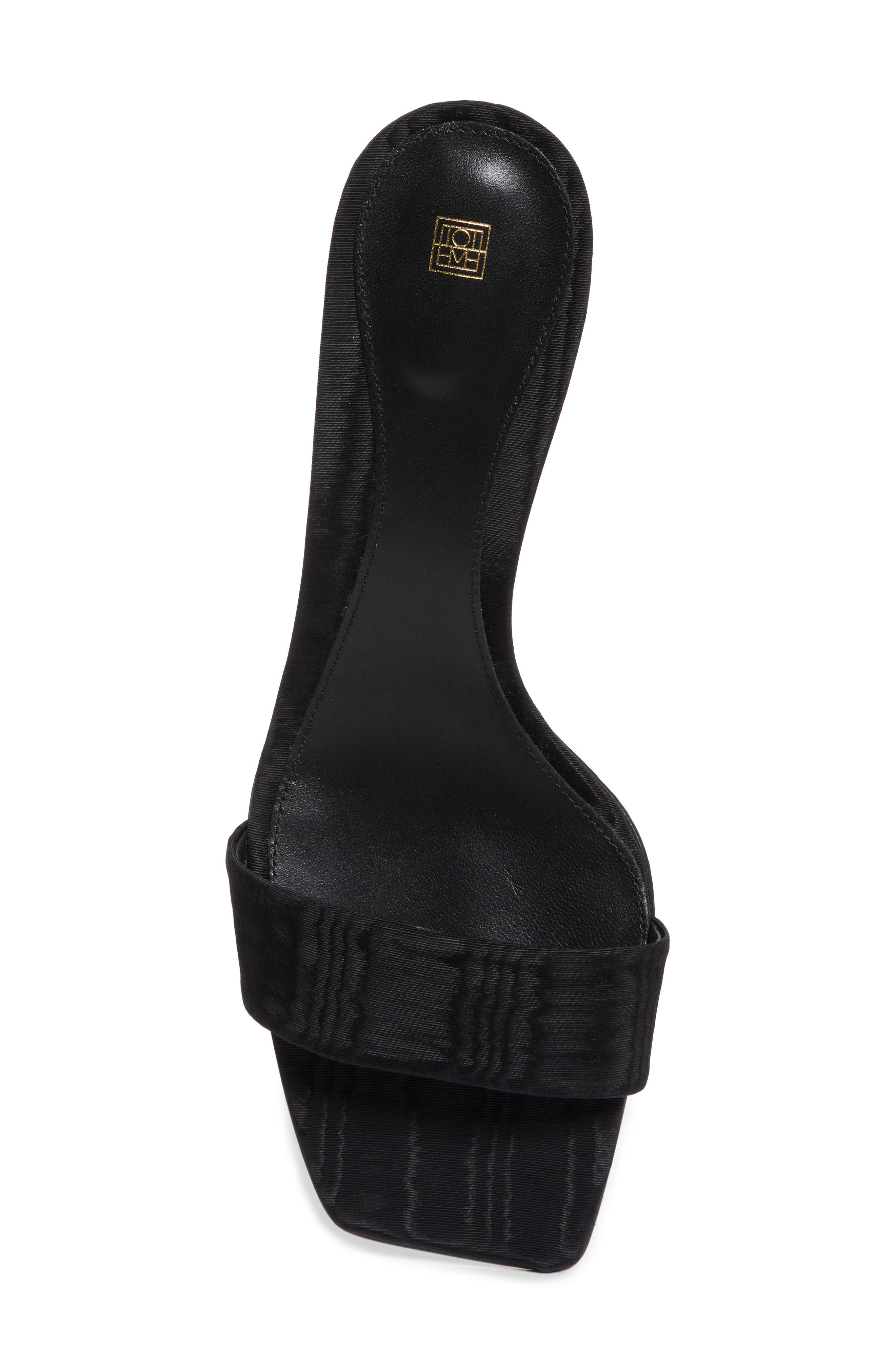 TOTEME Square Toe Kitten Heel Satin Sandal, Alternate, color, 