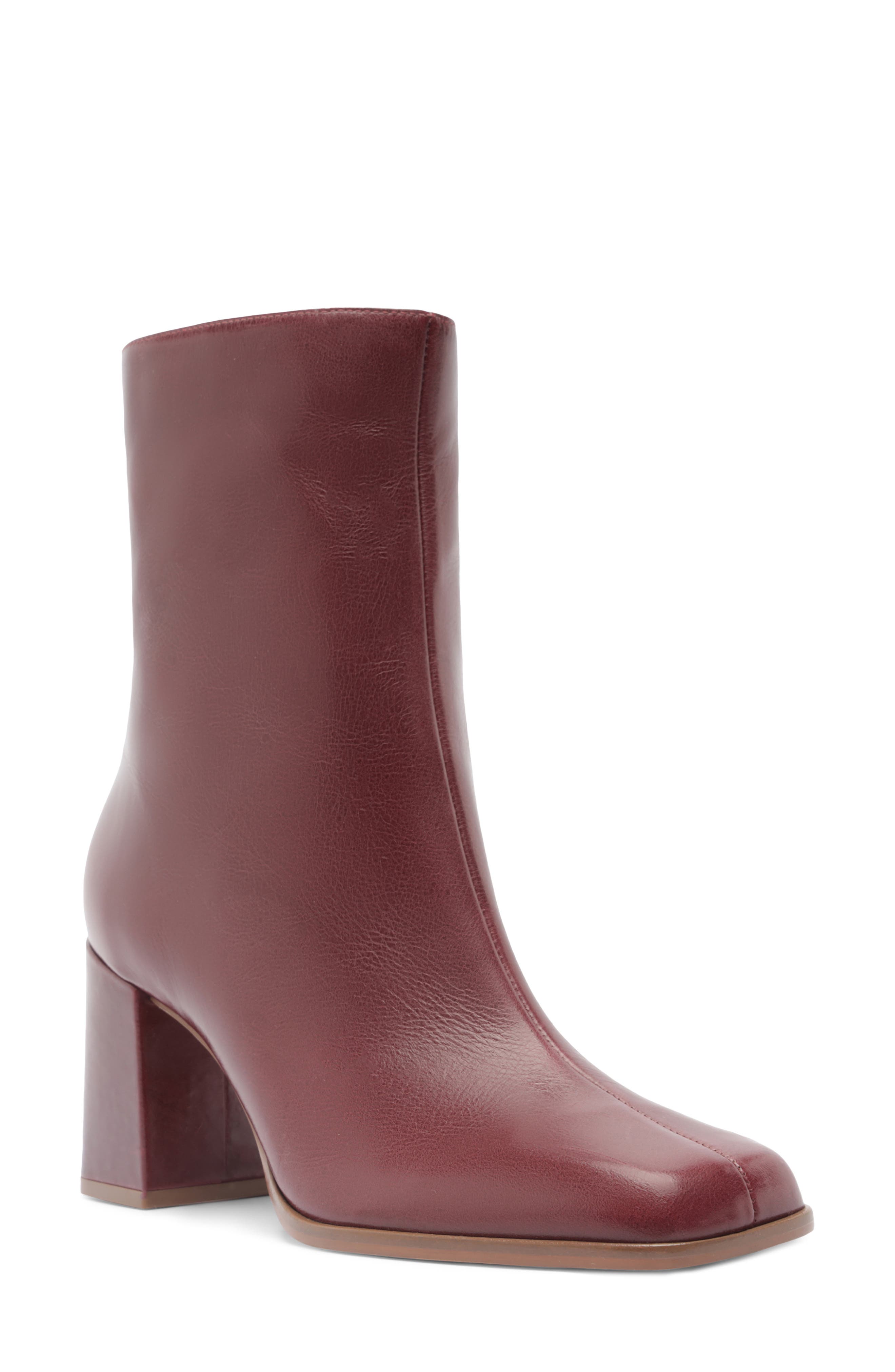Nancy Block Heel Bootie, Main, color, FRESH RUBY