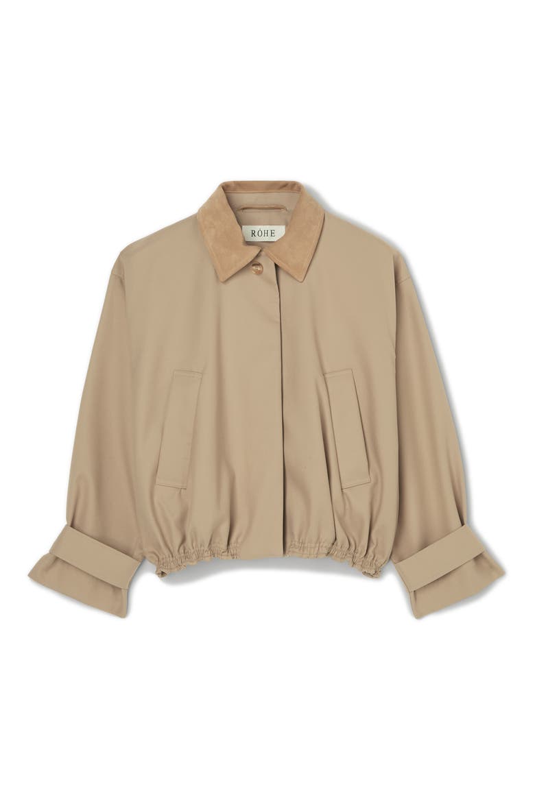 Suede Collar Cotton Blouson Jacket, Main, color, SAND
