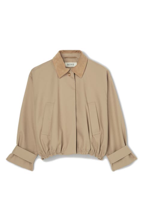 Suede Collar Cotton Blouson Jacket
