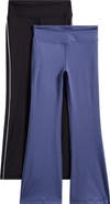 90 DEGREE BY REFLEX Kids' 2-Pack Crossover Piped Jersey Wide Leg Leggings