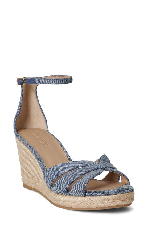 Nellie Ankle Strap Wedge Sandal (Women)