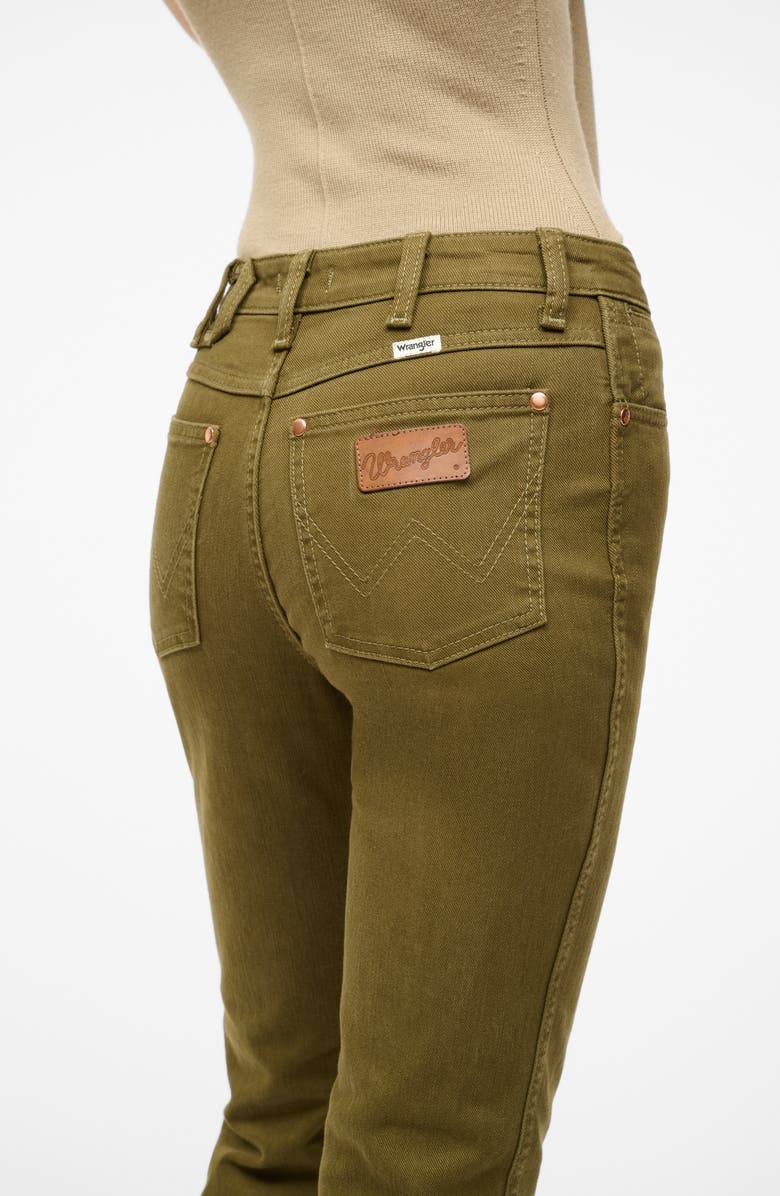 STAUD + Wrangler The Must Flare Leg Jeans, Alternate, color, Sergeant Green