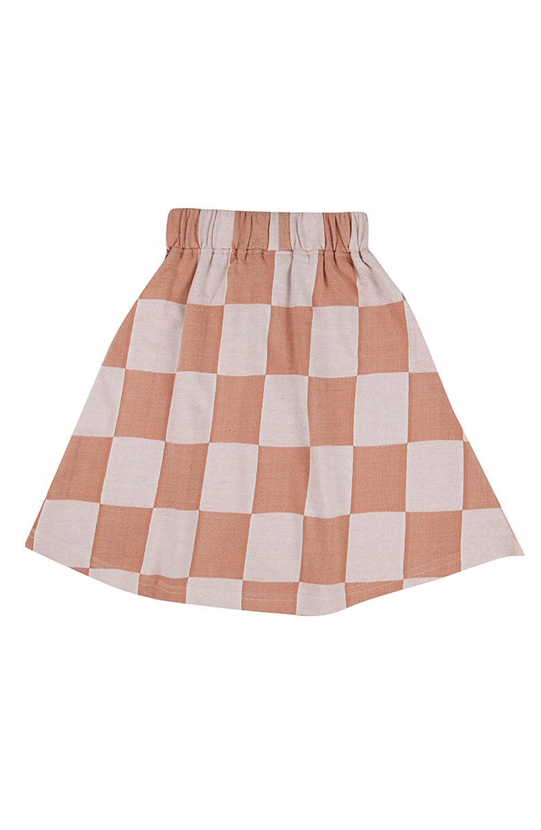 Turtledove London Kids Organic Cotton Bold Check Print Skirt, Alternate, color, Orange